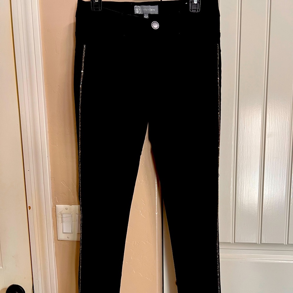 WIT & WISDOM Ab’Solution Black Stretch Skinny Jeans with Diamond like Sequence
